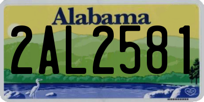 AL license plate 2AL2581