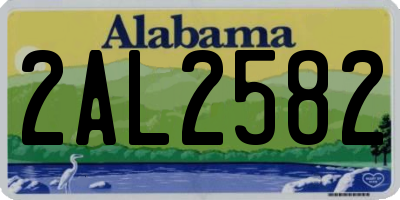 AL license plate 2AL2582