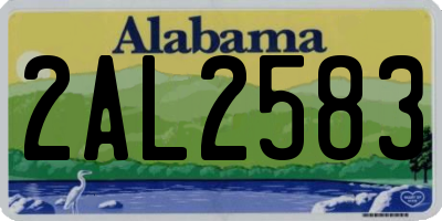 AL license plate 2AL2583