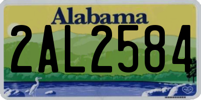 AL license plate 2AL2584