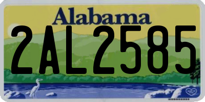 AL license plate 2AL2585