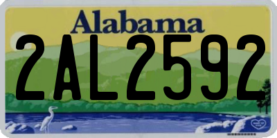 AL license plate 2AL2592
