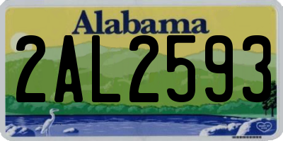 AL license plate 2AL2593