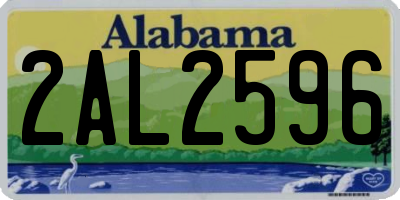 AL license plate 2AL2596