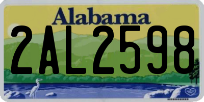 AL license plate 2AL2598