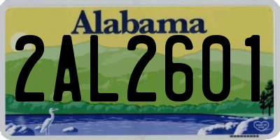 AL license plate 2AL2601