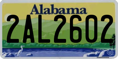 AL license plate 2AL2602