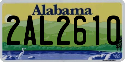AL license plate 2AL2610
