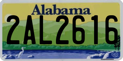 AL license plate 2AL2616