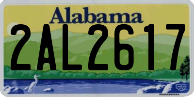 AL license plate 2AL2617