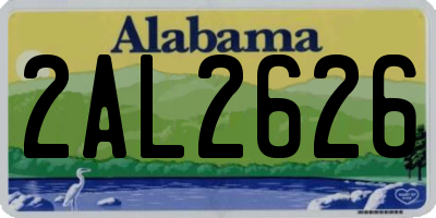 AL license plate 2AL2626
