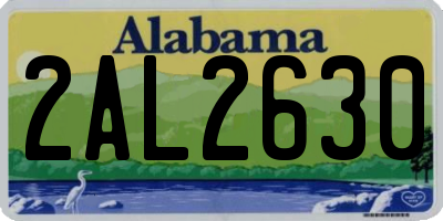 AL license plate 2AL2630