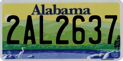 AL license plate 2AL2637