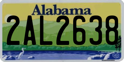 AL license plate 2AL2638