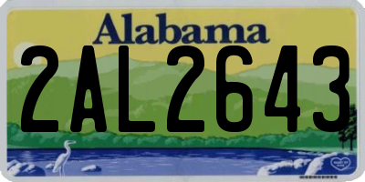 AL license plate 2AL2643