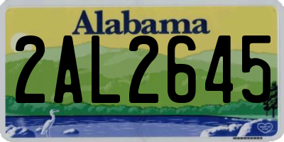 AL license plate 2AL2645