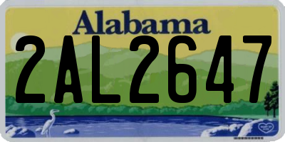 AL license plate 2AL2647