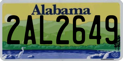 AL license plate 2AL2649