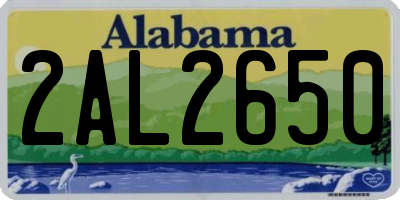 AL license plate 2AL2650