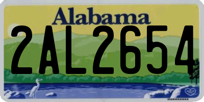 AL license plate 2AL2654