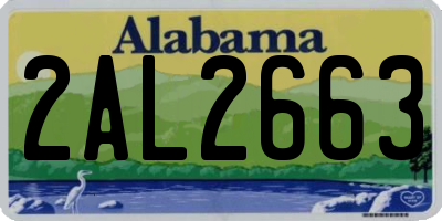 AL license plate 2AL2663