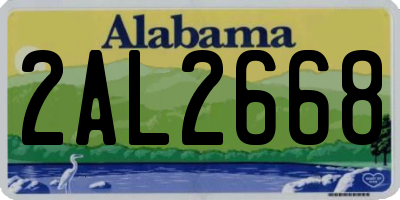 AL license plate 2AL2668