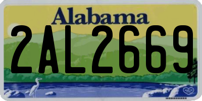 AL license plate 2AL2669