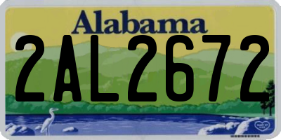 AL license plate 2AL2672