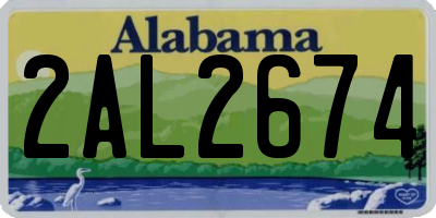 AL license plate 2AL2674