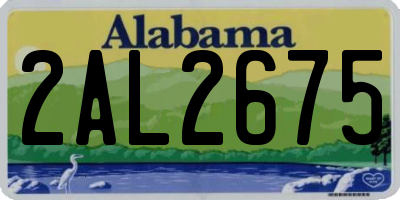 AL license plate 2AL2675