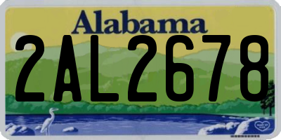 AL license plate 2AL2678