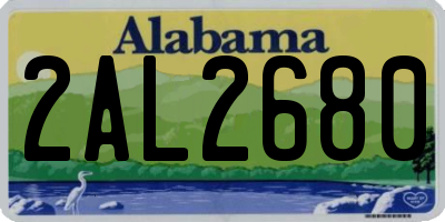 AL license plate 2AL2680