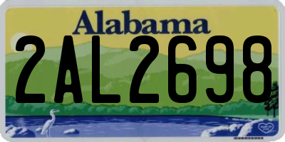 AL license plate 2AL2698
