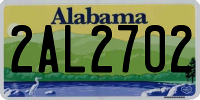AL license plate 2AL2702