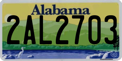 AL license plate 2AL2703
