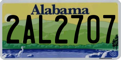 AL license plate 2AL2707