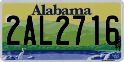 AL license plate 2AL2716