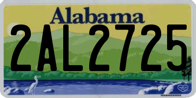 AL license plate 2AL2725