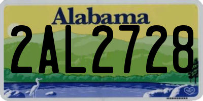AL license plate 2AL2728