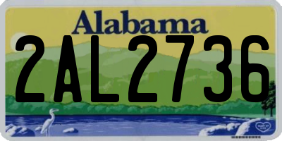 AL license plate 2AL2736