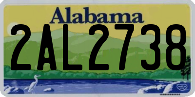 AL license plate 2AL2738