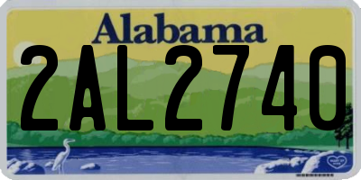 AL license plate 2AL2740