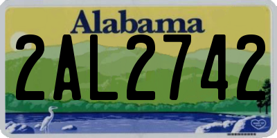 AL license plate 2AL2742