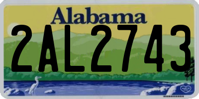 AL license plate 2AL2743