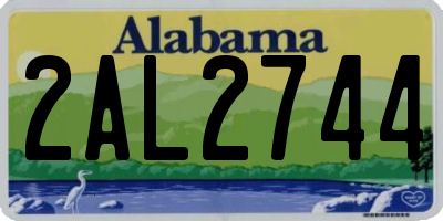 AL license plate 2AL2744