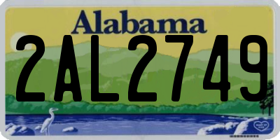 AL license plate 2AL2749