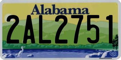 AL license plate 2AL2751