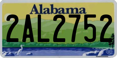 AL license plate 2AL2752