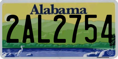AL license plate 2AL2754