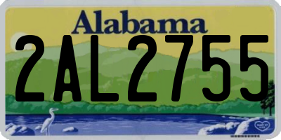 AL license plate 2AL2755